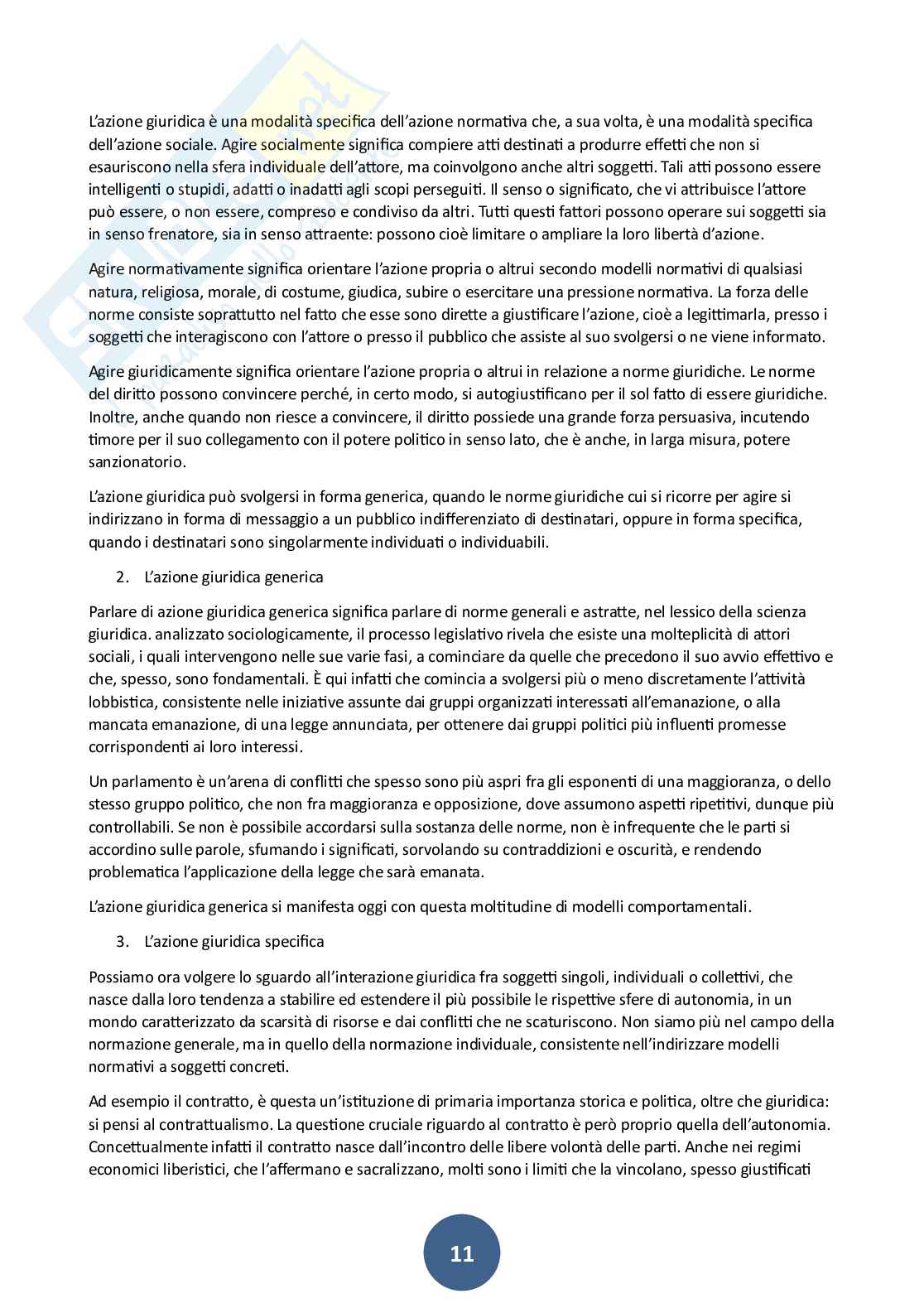 Riassunto esame Sociologia del diritto, Prof. Mittica Maria Paola, libro consigliato Diritto e società, Ferrari Pag. 11