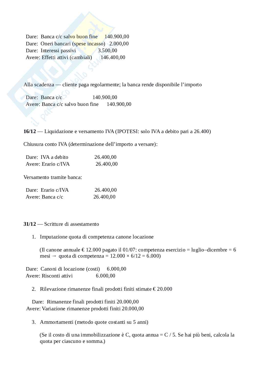 Esercitazione modulo B Contabilità e bilancio Pag. 2