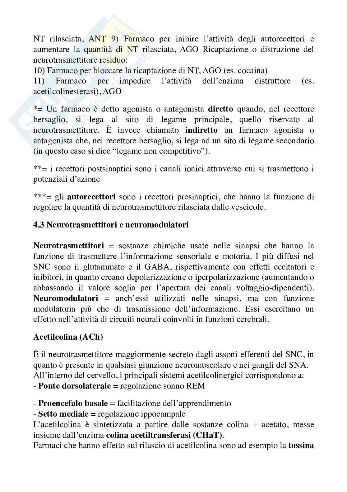 Riassunto esame Fisiologia del comportamento, prof. Imperatori, libro consigliato "Fisiologia del comportamento",Carlson Pag. 11