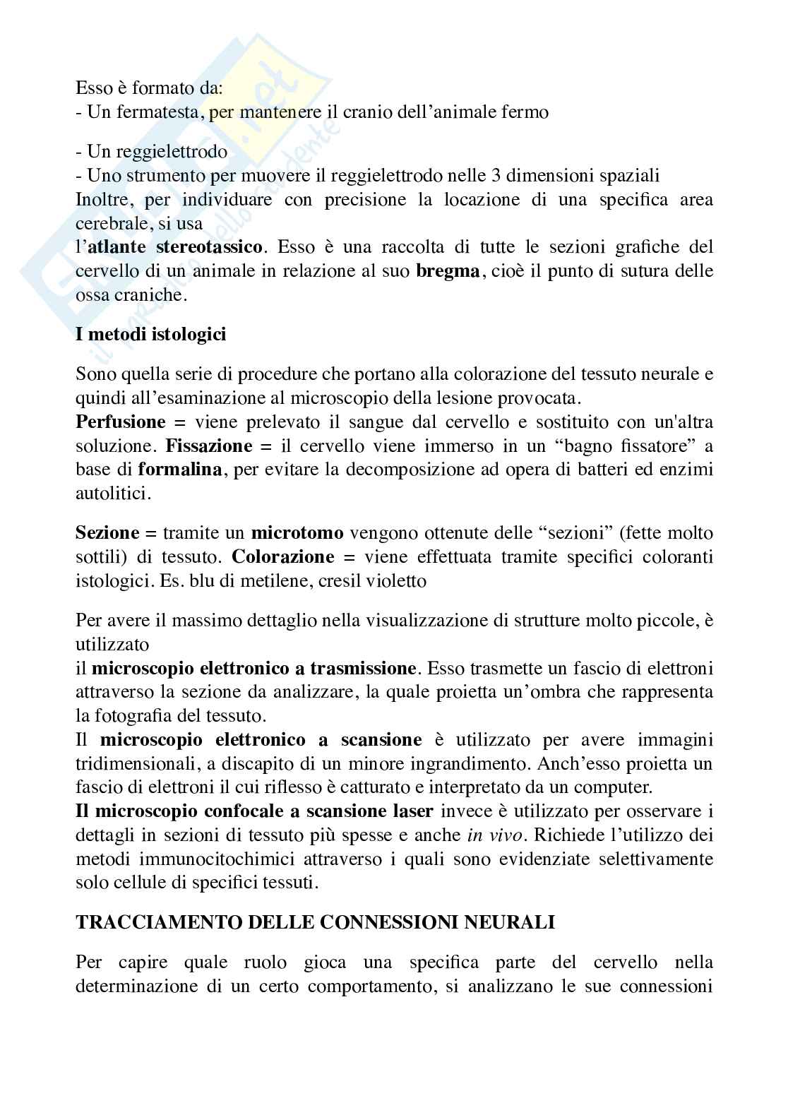 Riassunto esame Fisiologia del comportamento, prof. Imperatori, libro consigliato "Fisiologia del comportamento",Carlson Pag. 16