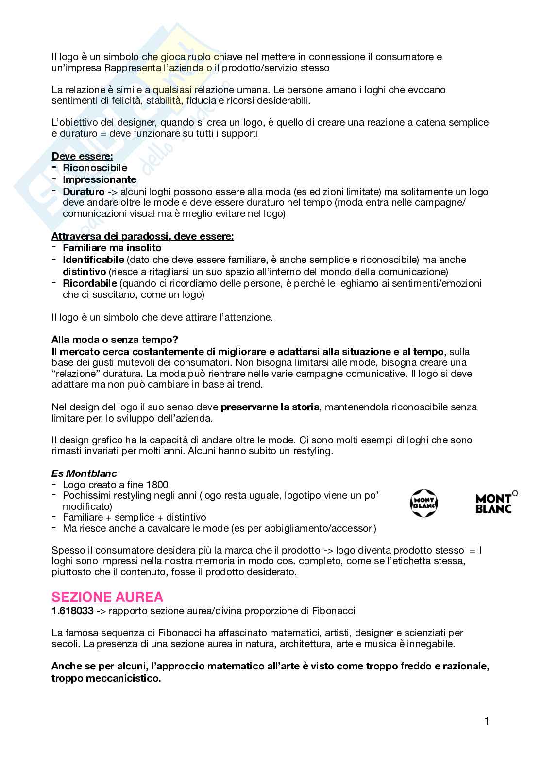 Appunti per l'esame di Logo essentials   Pag. 1