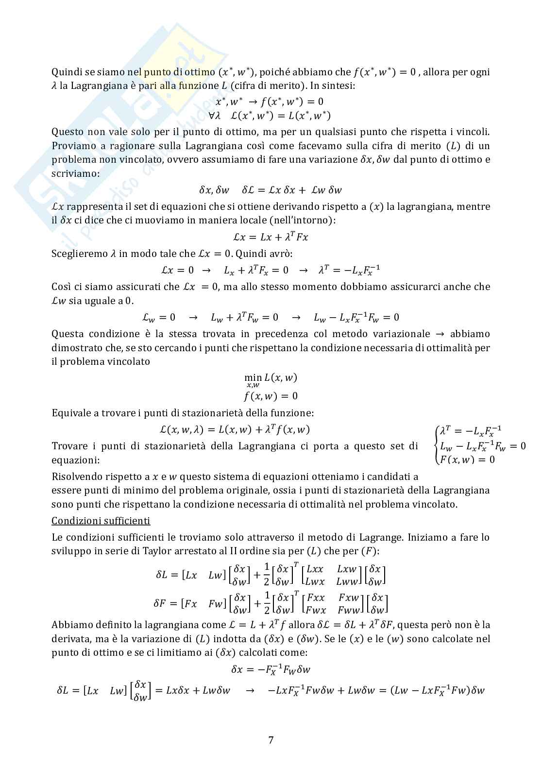 Ottimizzazione statica, deterministica e stocastica  Pag. 6