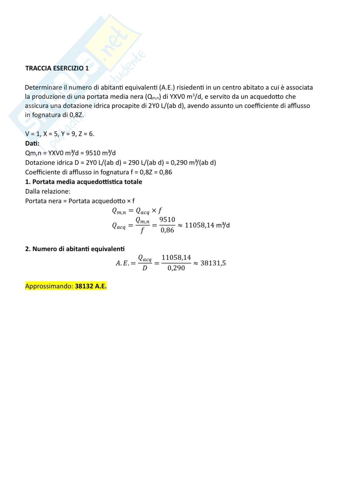 Elaborato 3 - Ingegneria ambientale superato Pag. 1