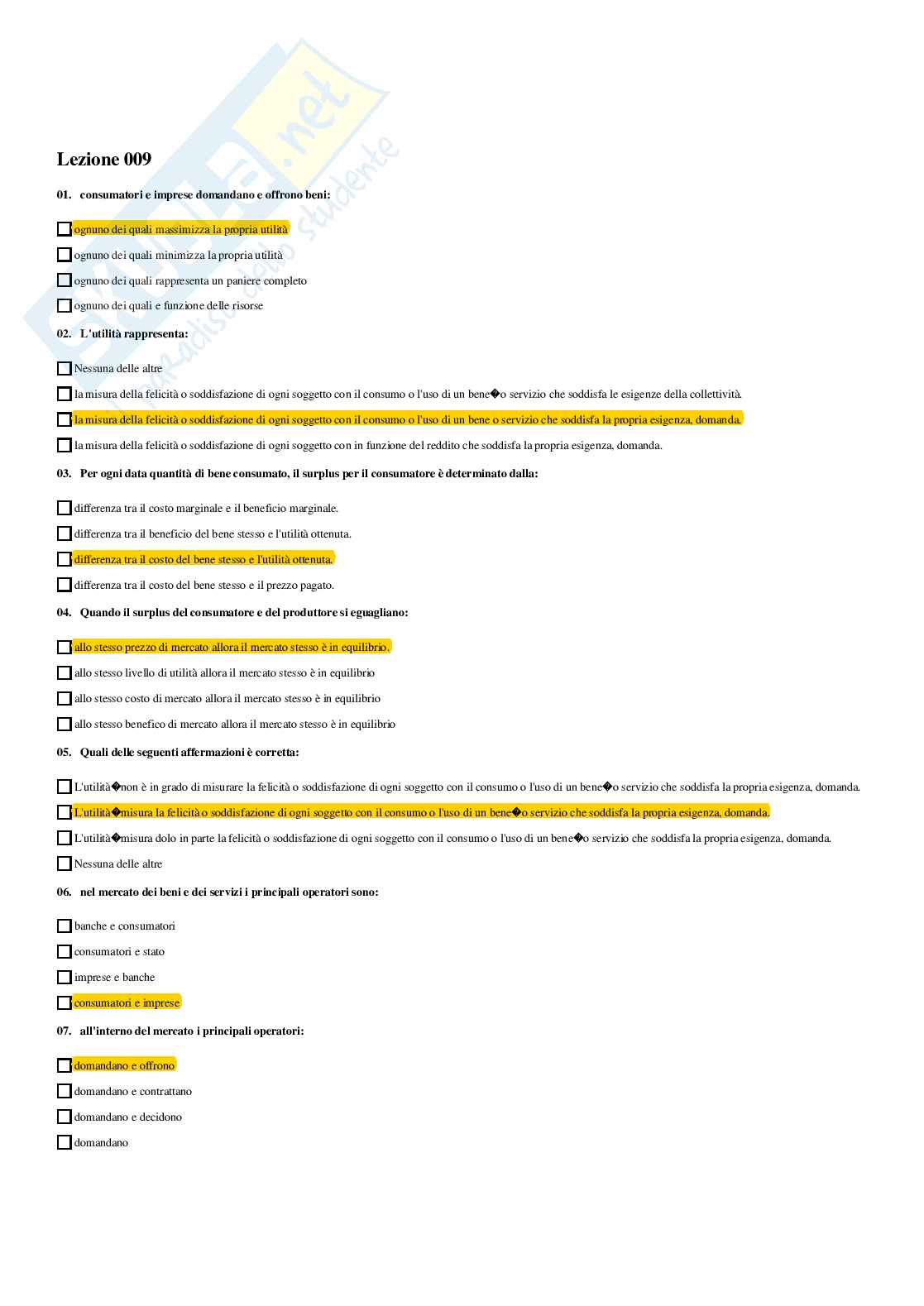 Politica economica – Paniere risposte chiuse completo - A.A. 2025/26 Pag. 21