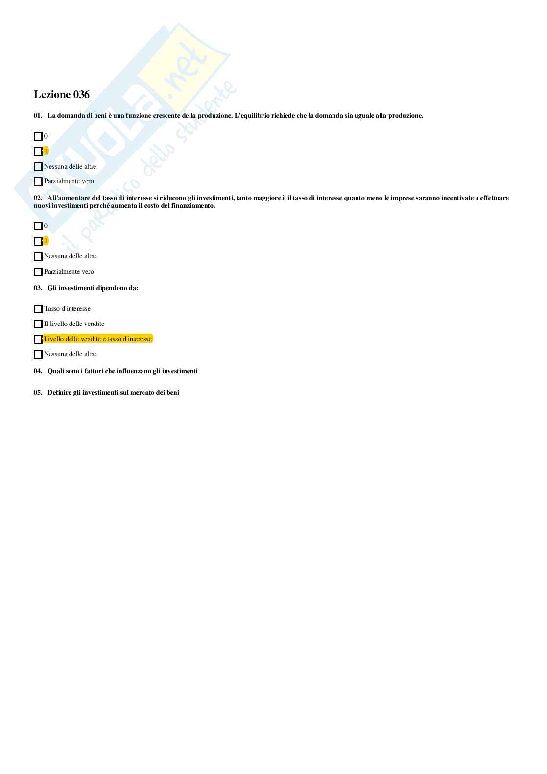 Politica economica – Paniere risposte chiuse completo - A.A. 2025/26 Pag. 51
