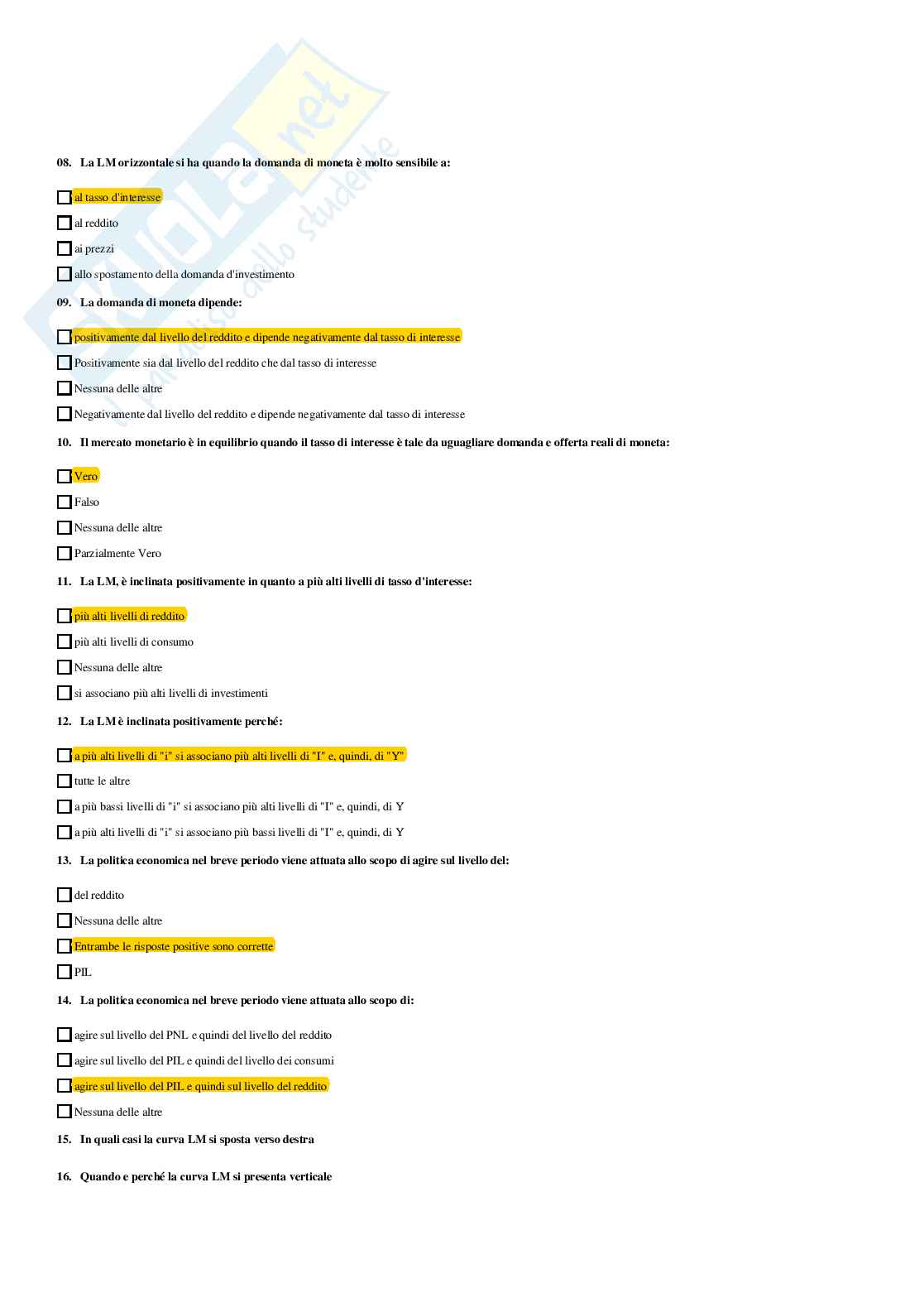 Politica economica – Paniere risposte chiuse completo - A.A. 2025/26 Pag. 56