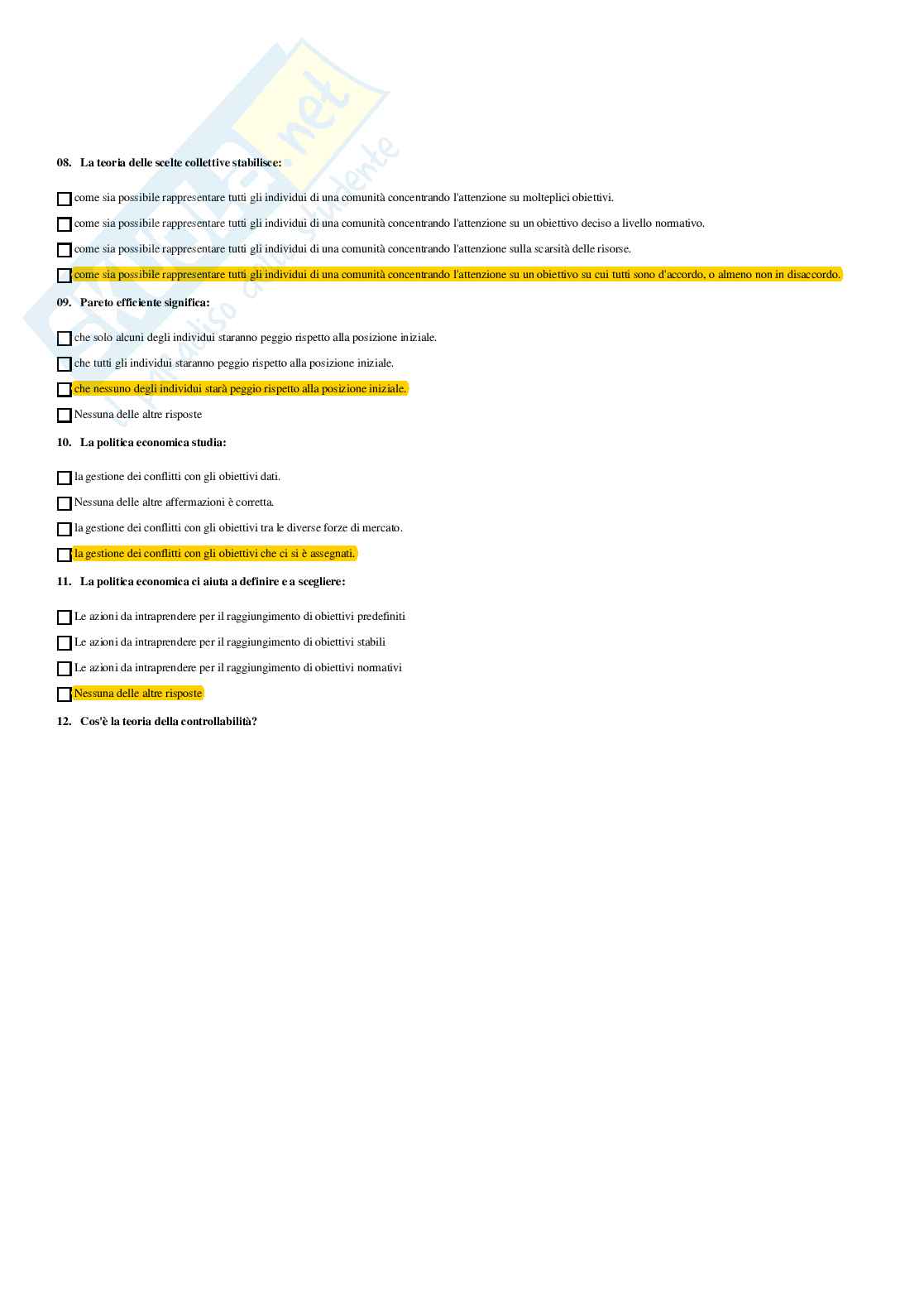 Politica economica – Paniere risposte chiuse completo - A.A. 2025/26 Pag. 6