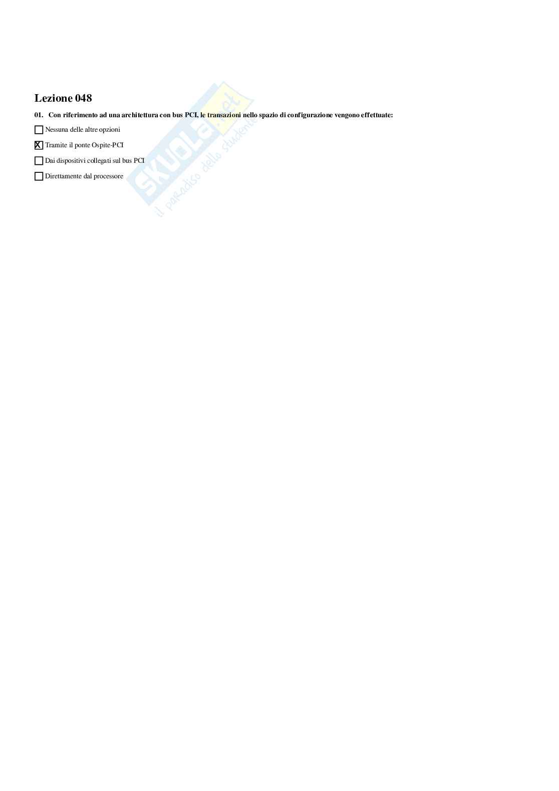Paniere Calcolatori e sistemi operativi -  risposte multiple Pag. 61