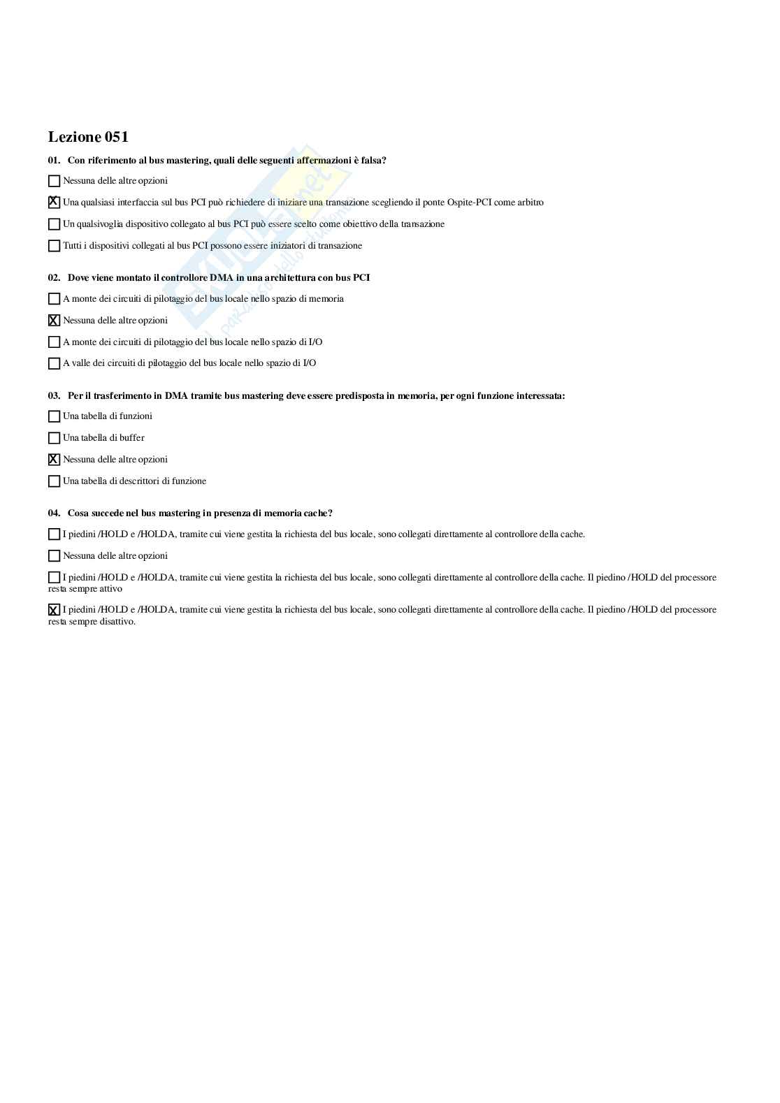 Paniere Calcolatori e sistemi operativi -  risposte multiple Pag. 66