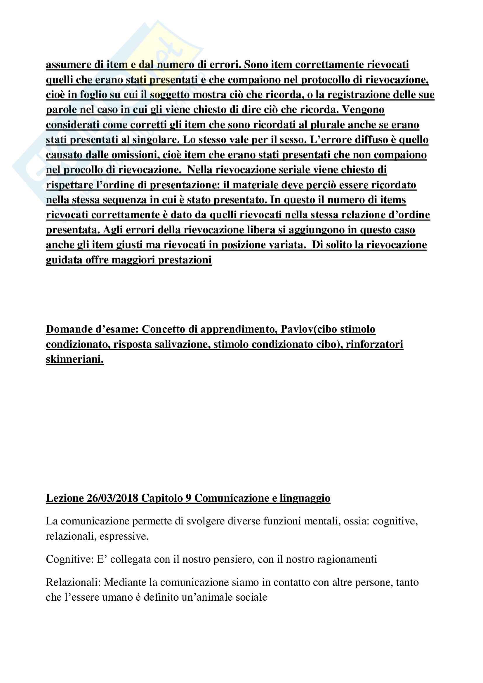 Appunti delle lezioni di Psicologia Generale Pag. 11