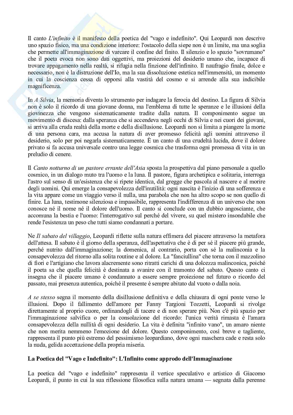 Giacomo Leopardi - Vita, opere, pensiero Pag. 11