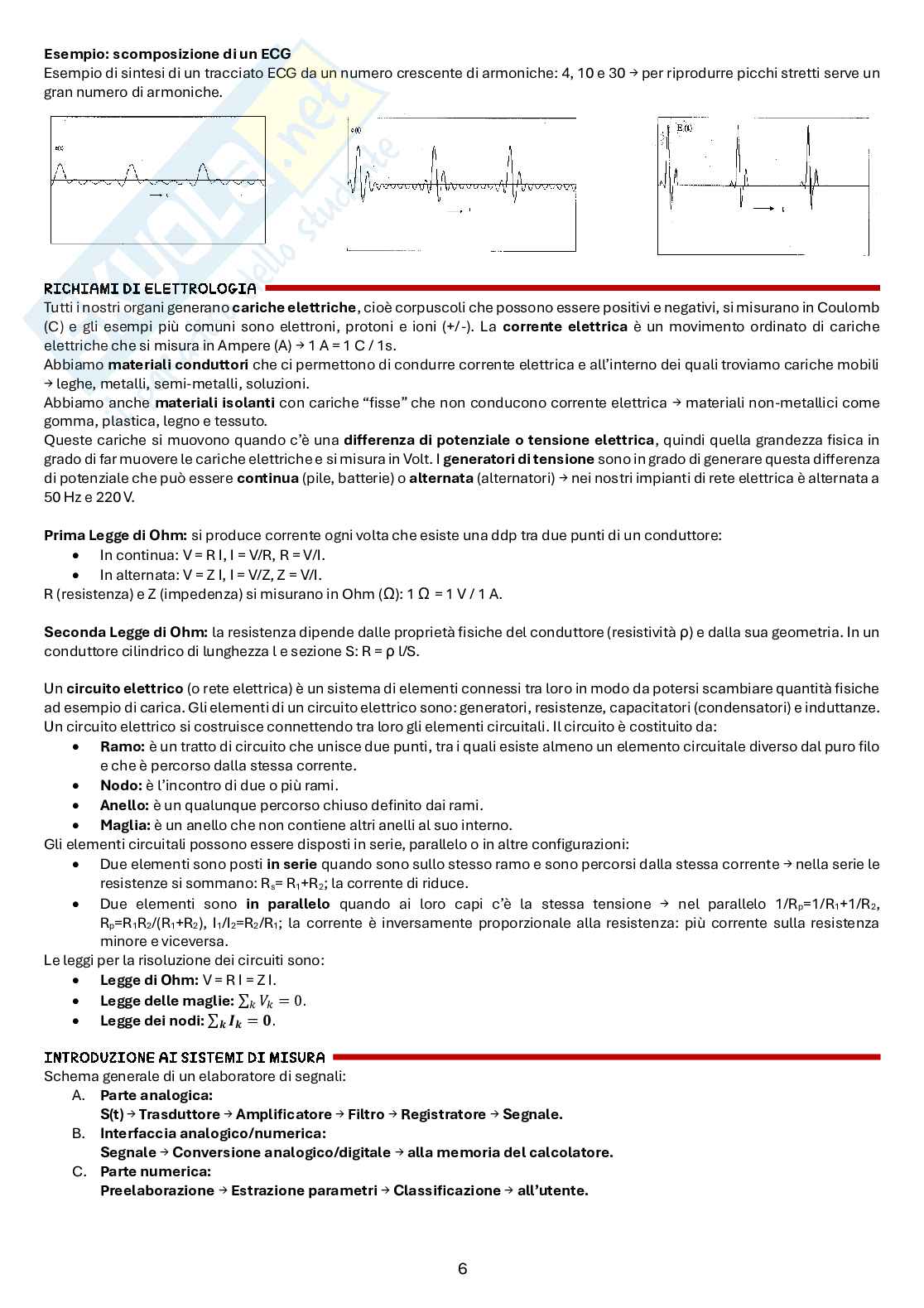 Appunti di Bioingegneria elettronica e informatica Pag. 6