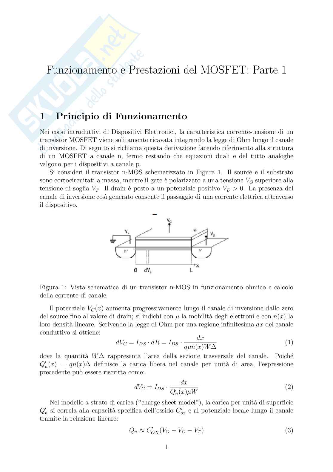 Funzioni e prestazioni del MOSFET: Parte 1 Pag. 1