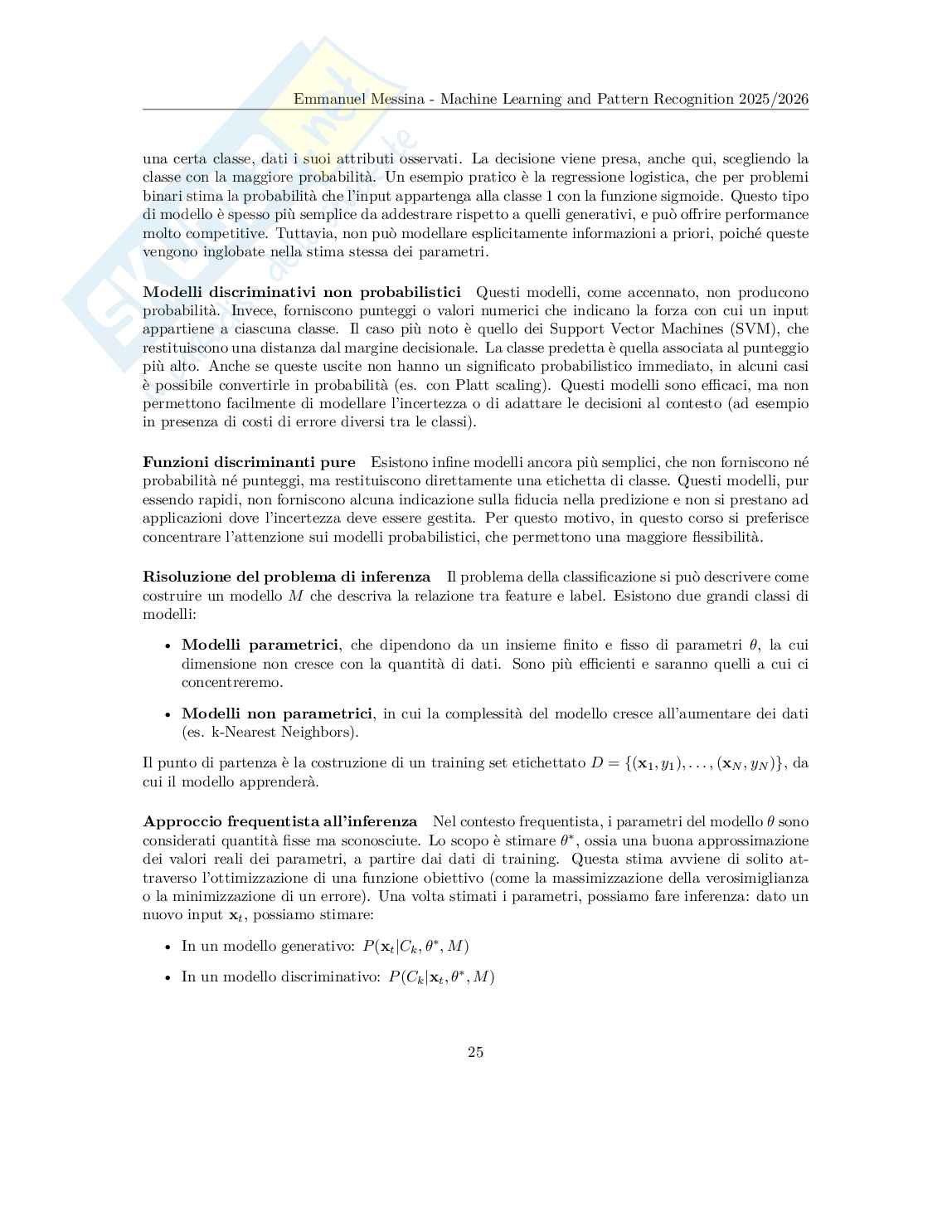Machine Learning and pattern recognition - Appunti completi (PCA, LDA, modelli gaussiani, SVM, GMM) Pag. 26