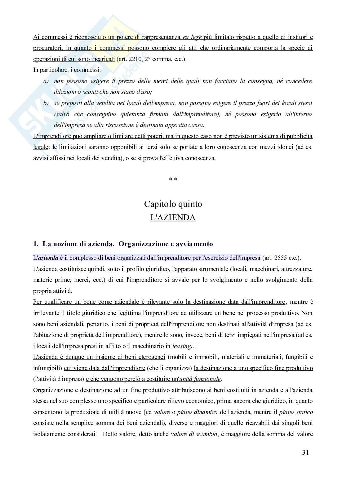Riassunto esame Diritto commerciale , Prof. Semeghini Danilo, libro consigliato Manuale di diritto commerciale (volume unico, "campobassino", 8^ edizione - 2022), Campobasso Pag. 31