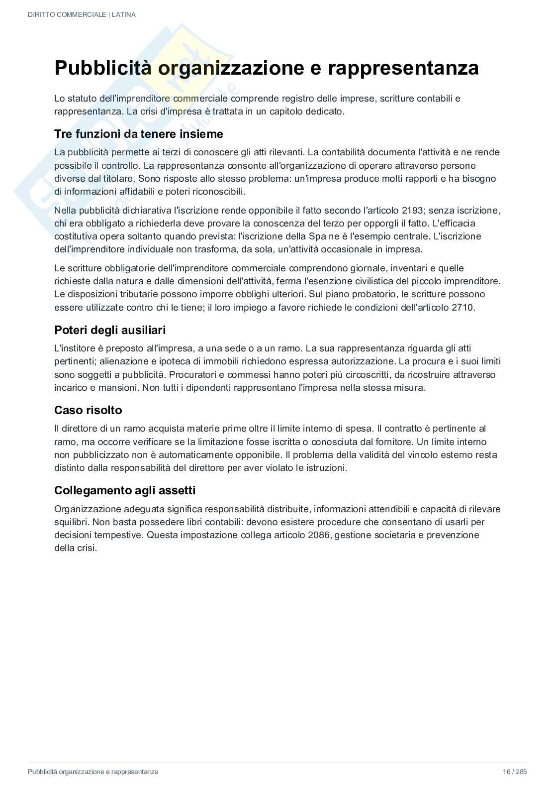 Diritto commerciale – Appunti, schemi e 40 domande per l’orale   Pag. 16