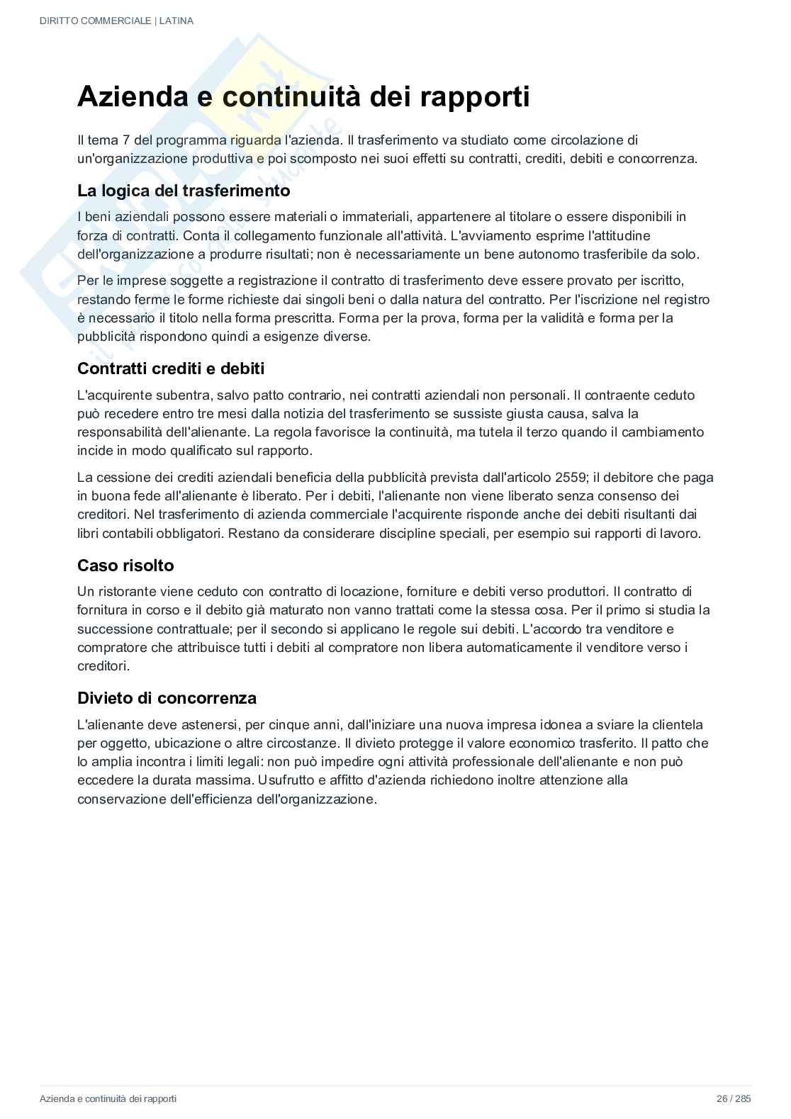 Diritto commerciale – Appunti, schemi e 40 domande per l’orale   Pag. 26