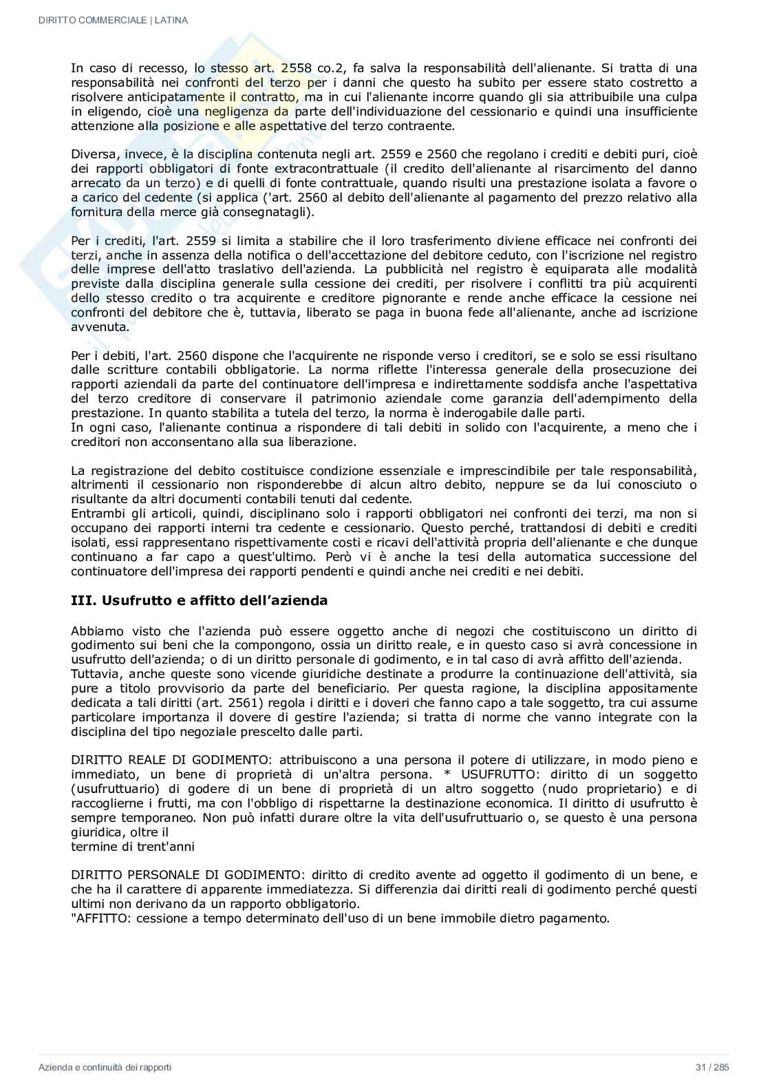 Diritto commerciale – Appunti, schemi e 40 domande per l’orale   Pag. 31