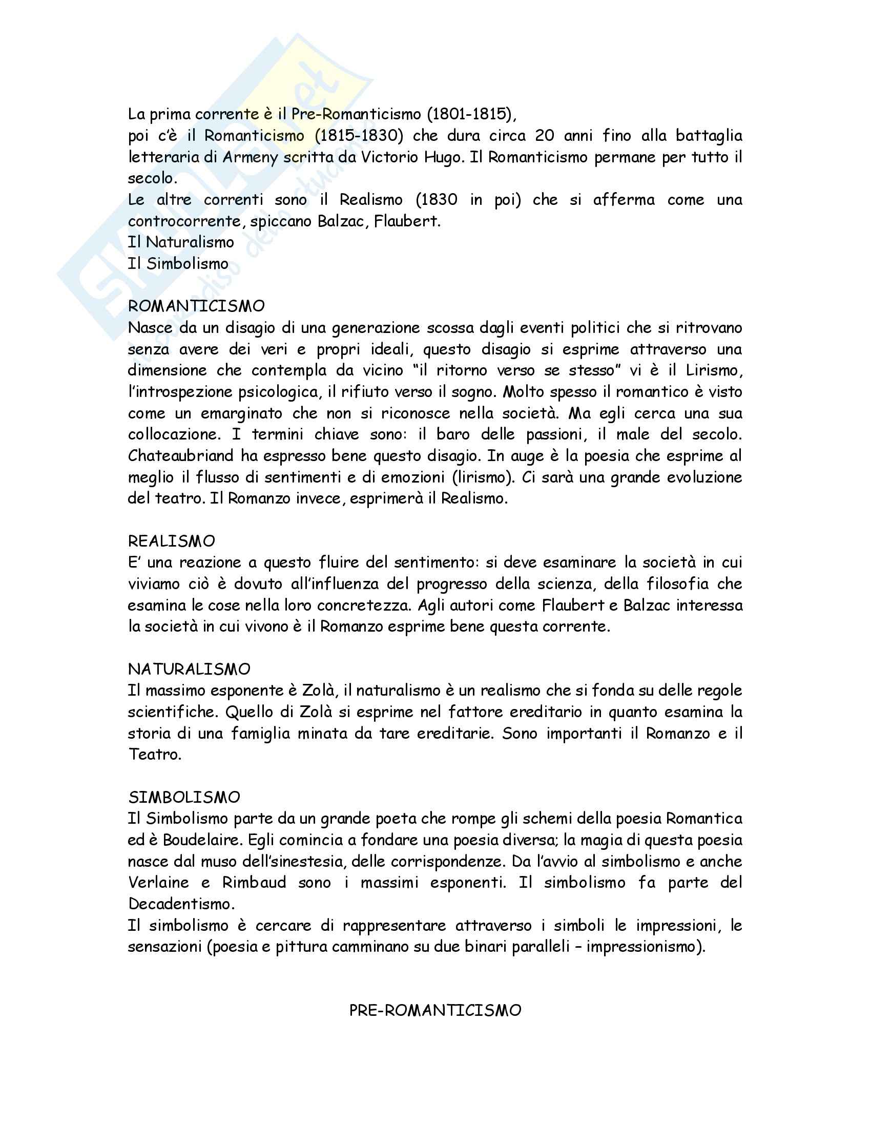 Letteratura francese - Madame Bovary, Ottocento e Novecento Pag. 2