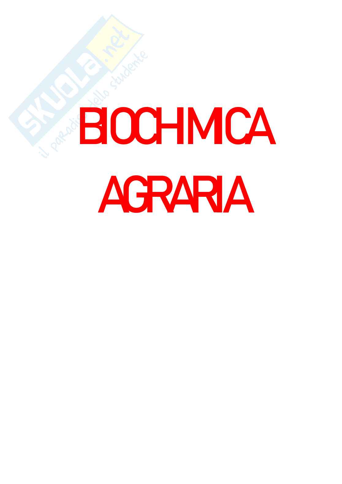 Appunti Biochimica agraria e chimica del suolo  Pag. 1