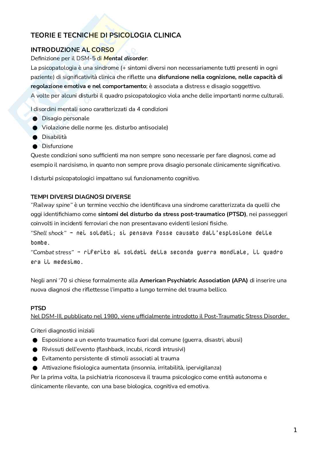 Appunti di Psicologia clinica Pag. 2