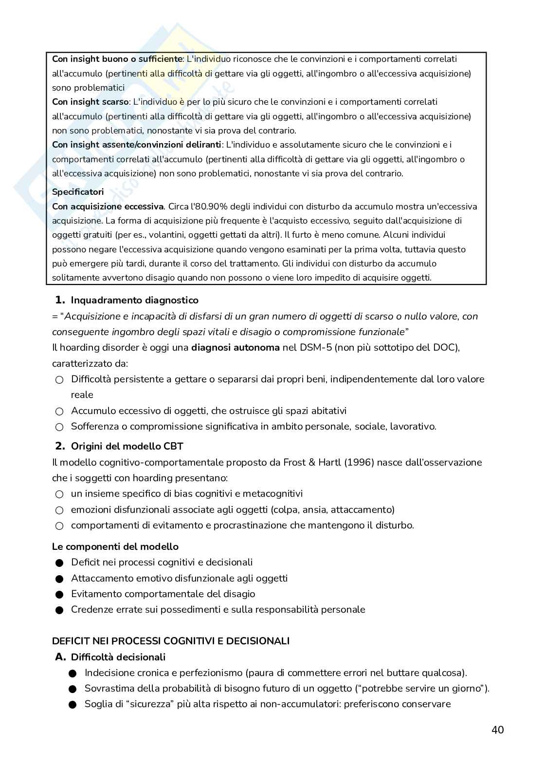 Appunti di Psicologia clinica Pag. 41