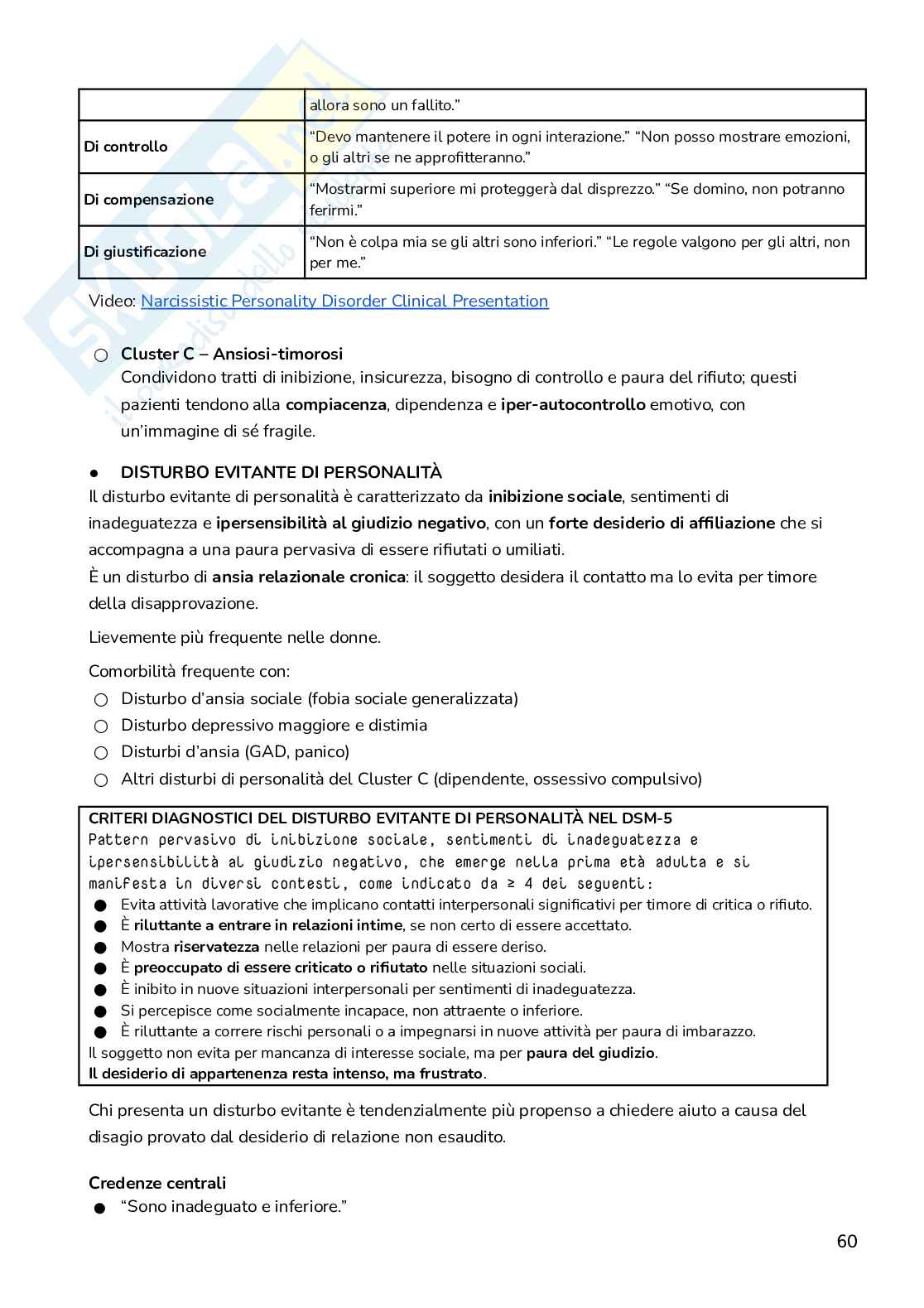 Appunti di Psicologia clinica Pag. 61
