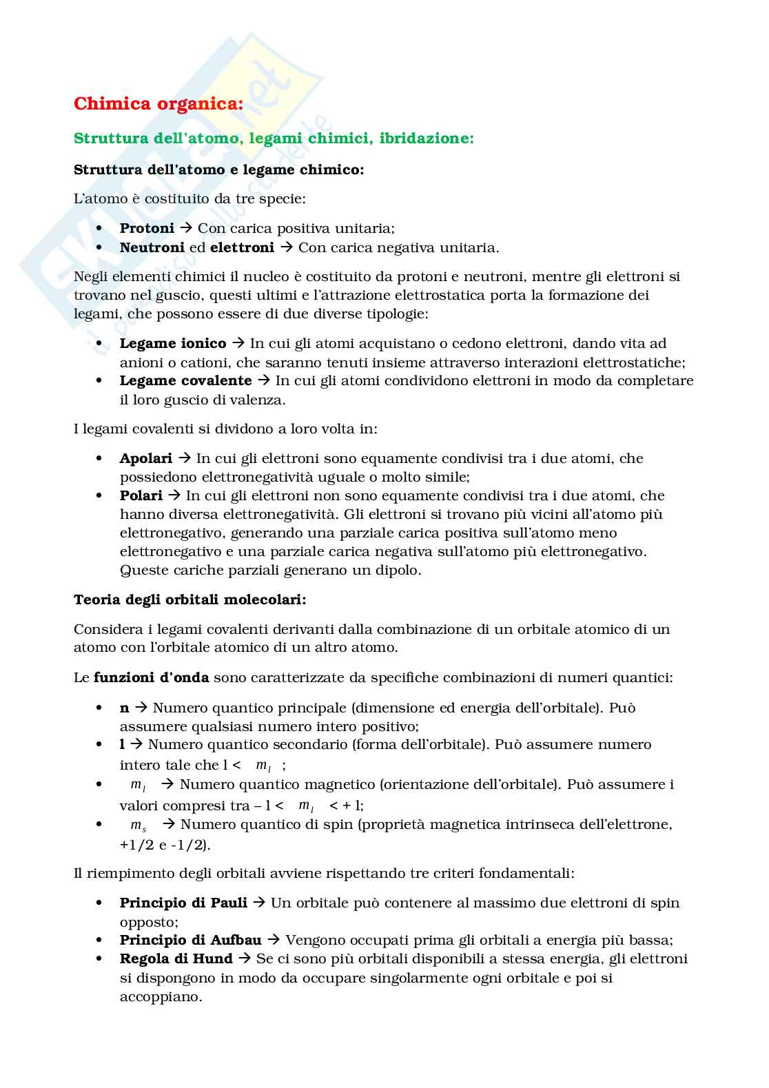 Appunti Chimica organica Pag. 1