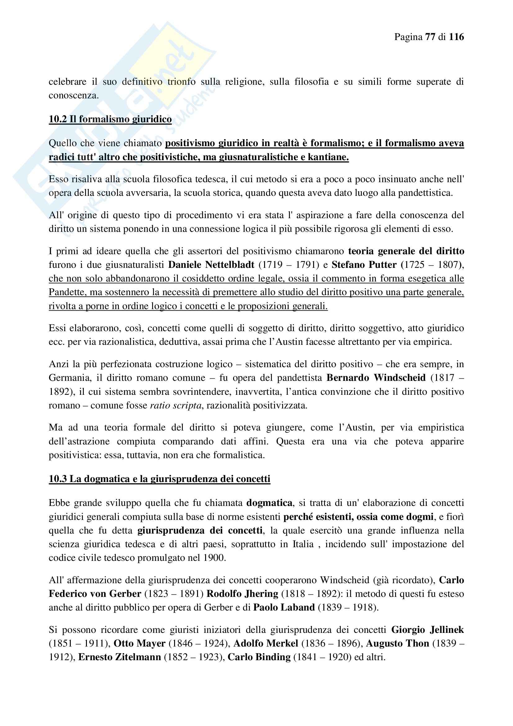 Riassunto esame Filosofia del Diritto, prof. Moroni, libro consigliato Filosofia del Diritto, Fassò Pag. 76
