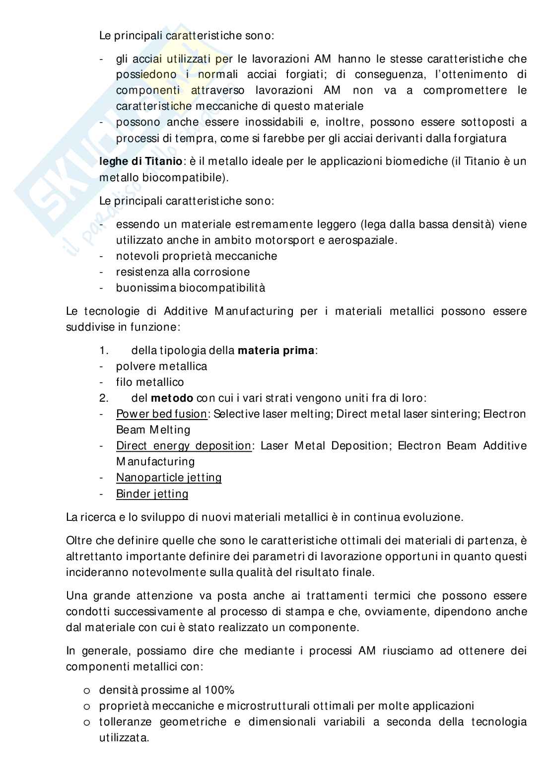 Tecnologie di fabbricazione additiva Pag. 31