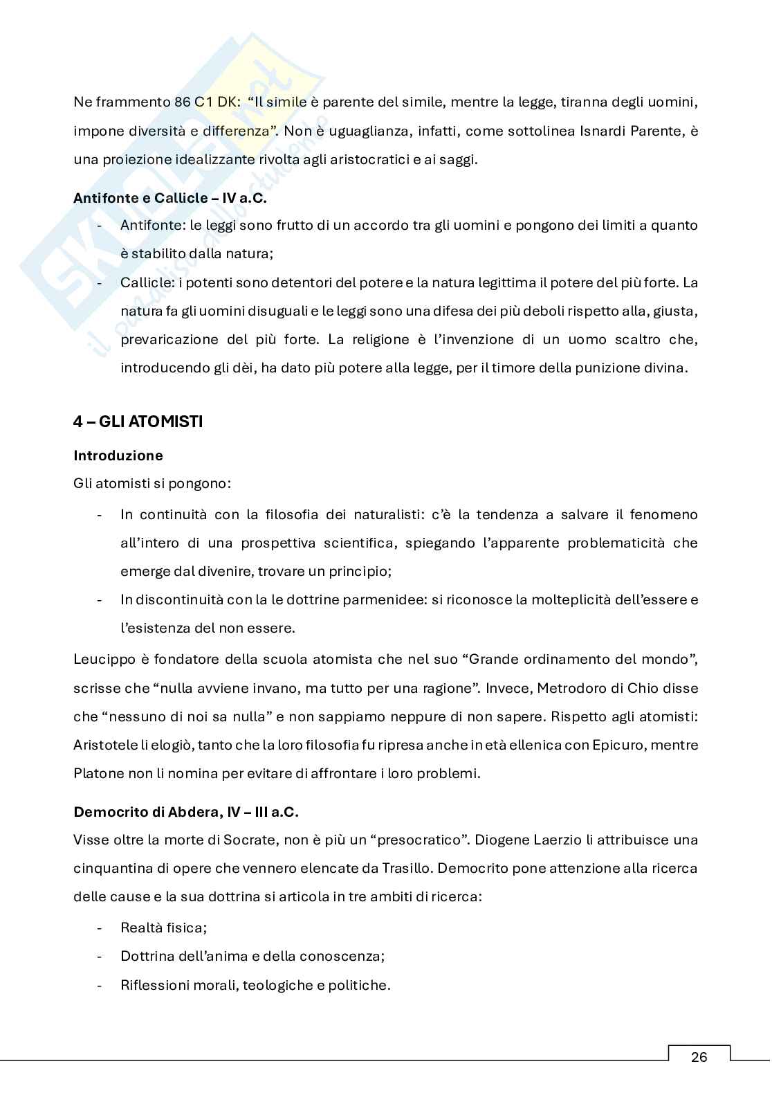 Appunti storia della filosofia antica (b)   Pag. 26