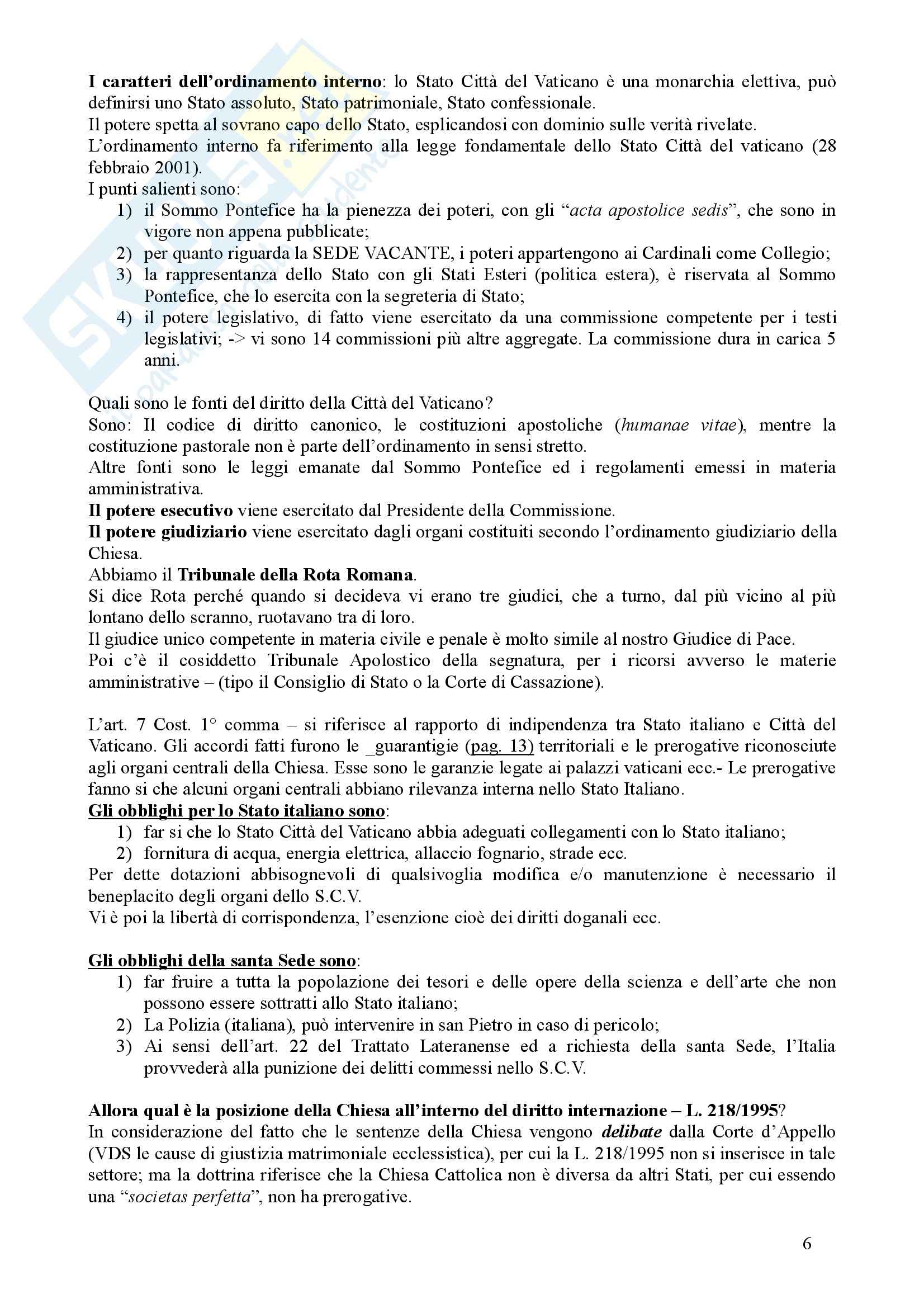 Diritto Ecclesiastico - Appunti Pag. 6