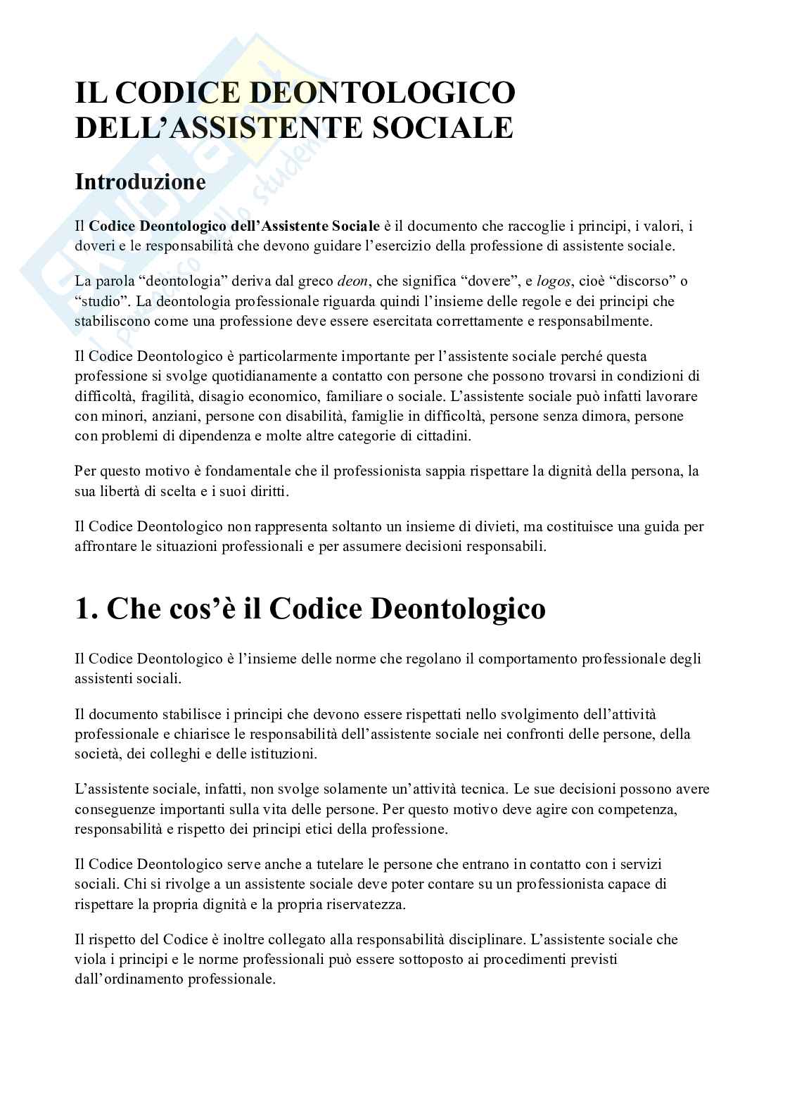 Codice deontologico  Pag. 1