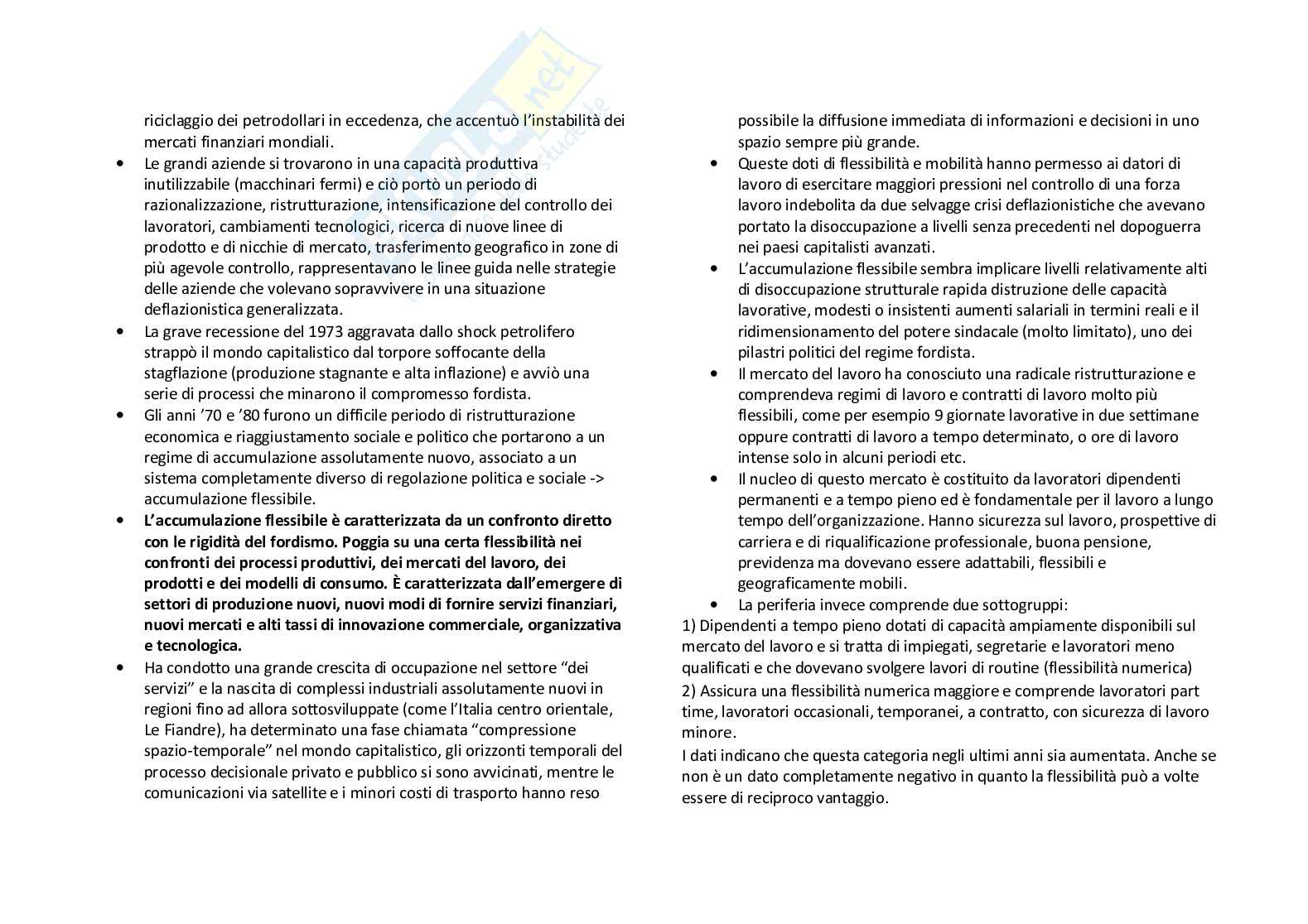 Riassunto esame Geografia della comunicazione, prof. Farinelli, libro consigliato Il passaggio dalla modernità alla postmodernità, Harvey Pag. 21