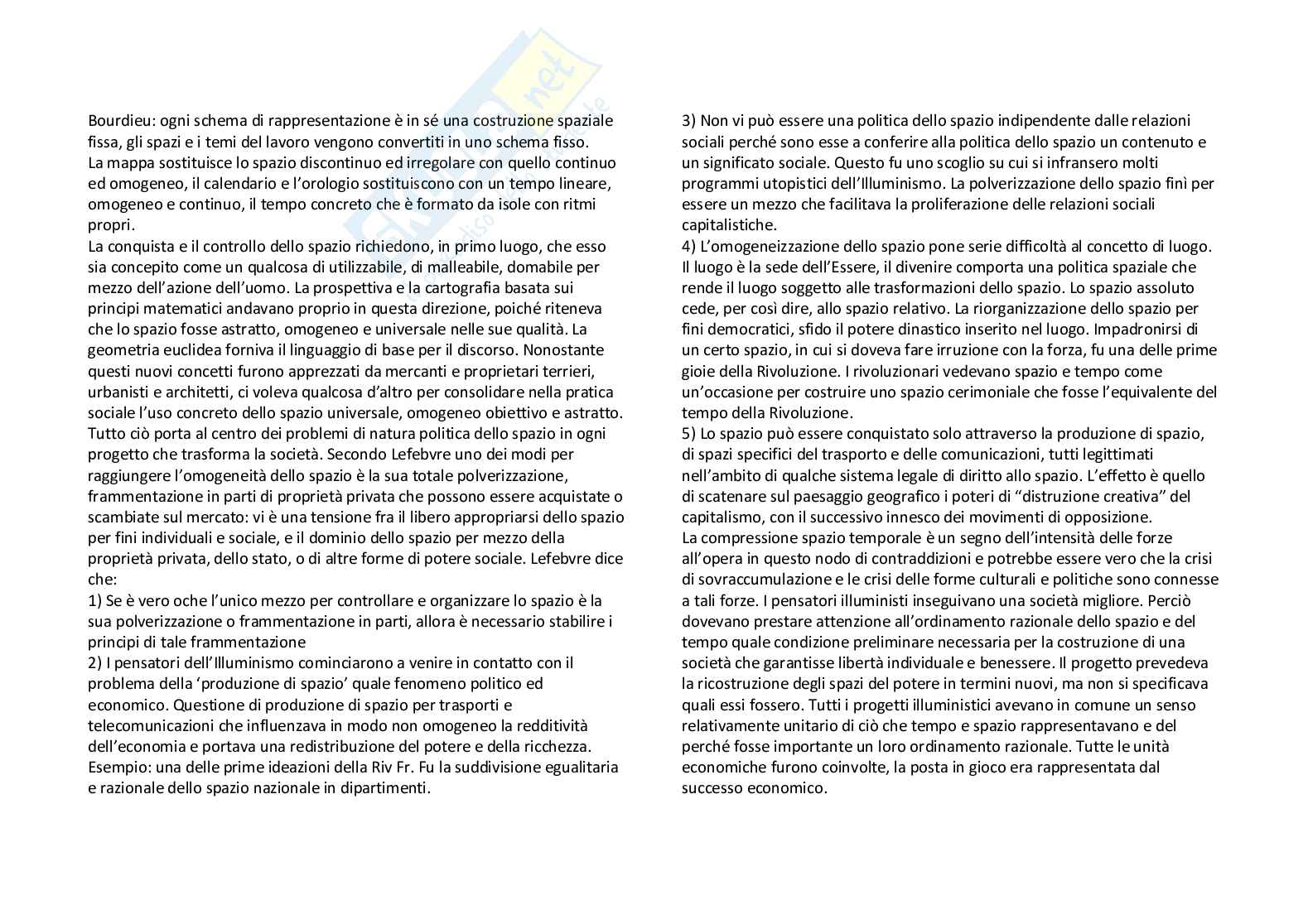 Riassunto esame Geografia della comunicazione, prof. Farinelli, libro consigliato Il passaggio dalla modernità alla postmodernità, Harvey Pag. 36