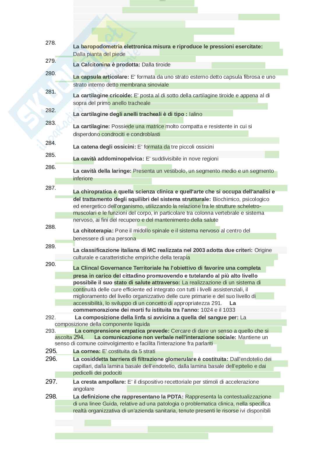 Paniere esame Anatomia umana Pag. 11