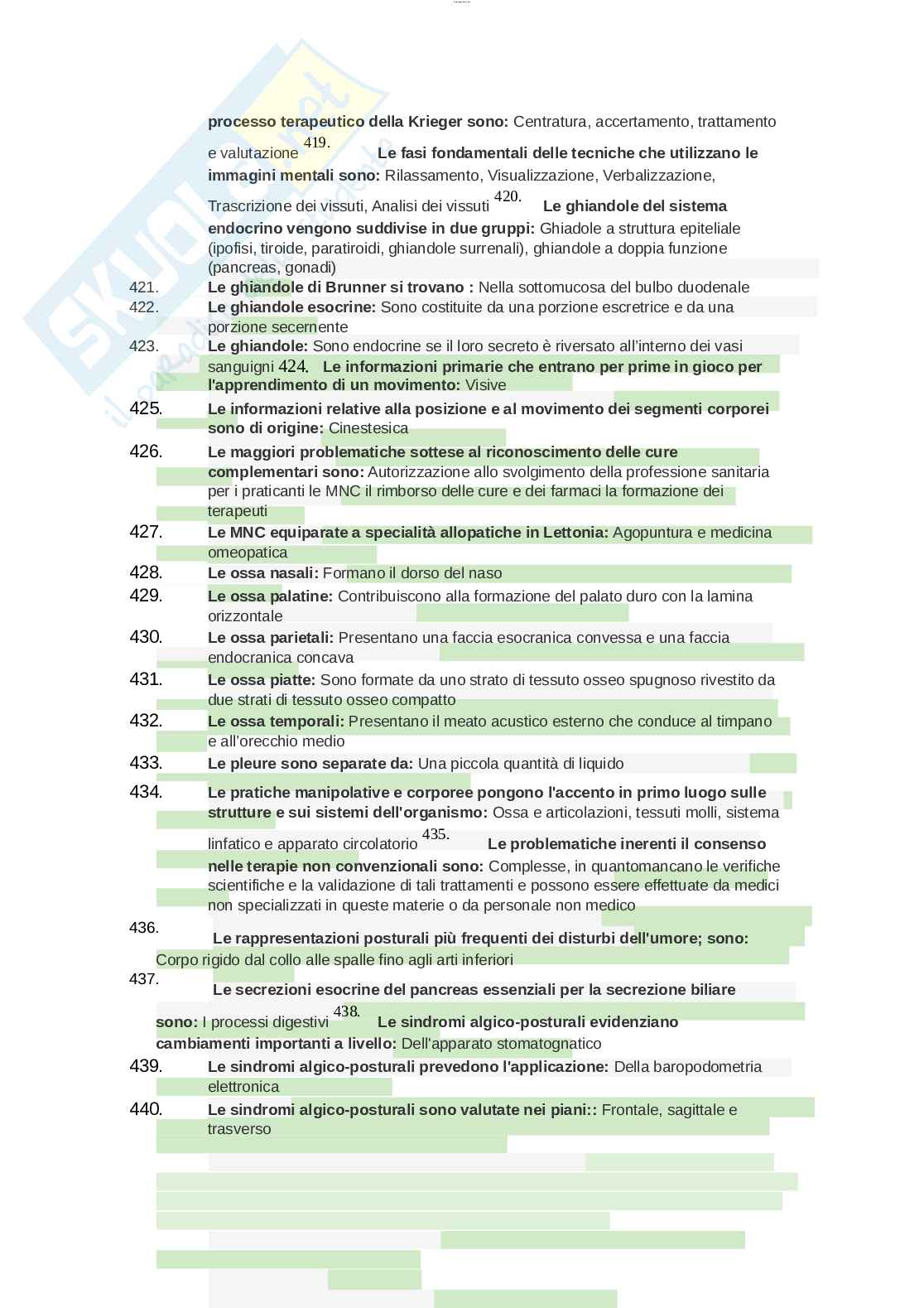 Paniere esame Anatomia umana Pag. 16