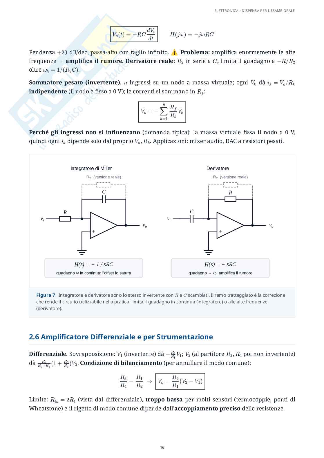 Elettronica - Appunti completi per l'esame: amplificatori operazionali, controreazione, diodi, MOSFET e logica CMOS Pag. 16