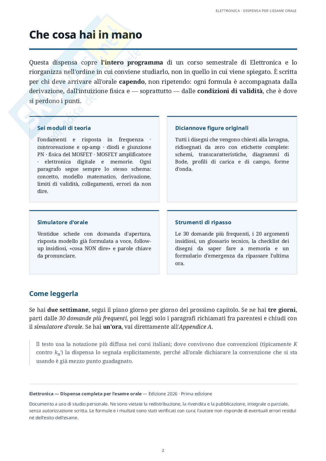 Elettronica - Appunti completi per l'esame: amplificatori operazionali, controreazione, diodi, MOSFET e logica CMOS Pag. 2
