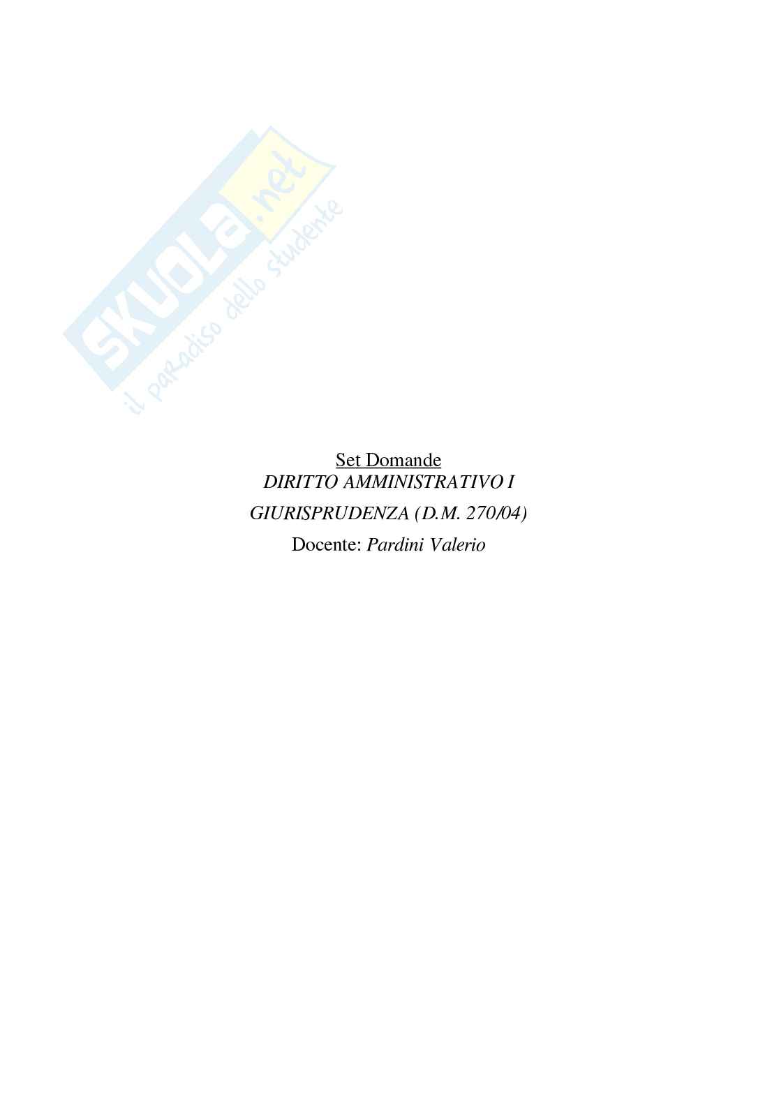 Paniere Diritto amministrativo I (2026) - Risposte multiple corrette Pag. 2