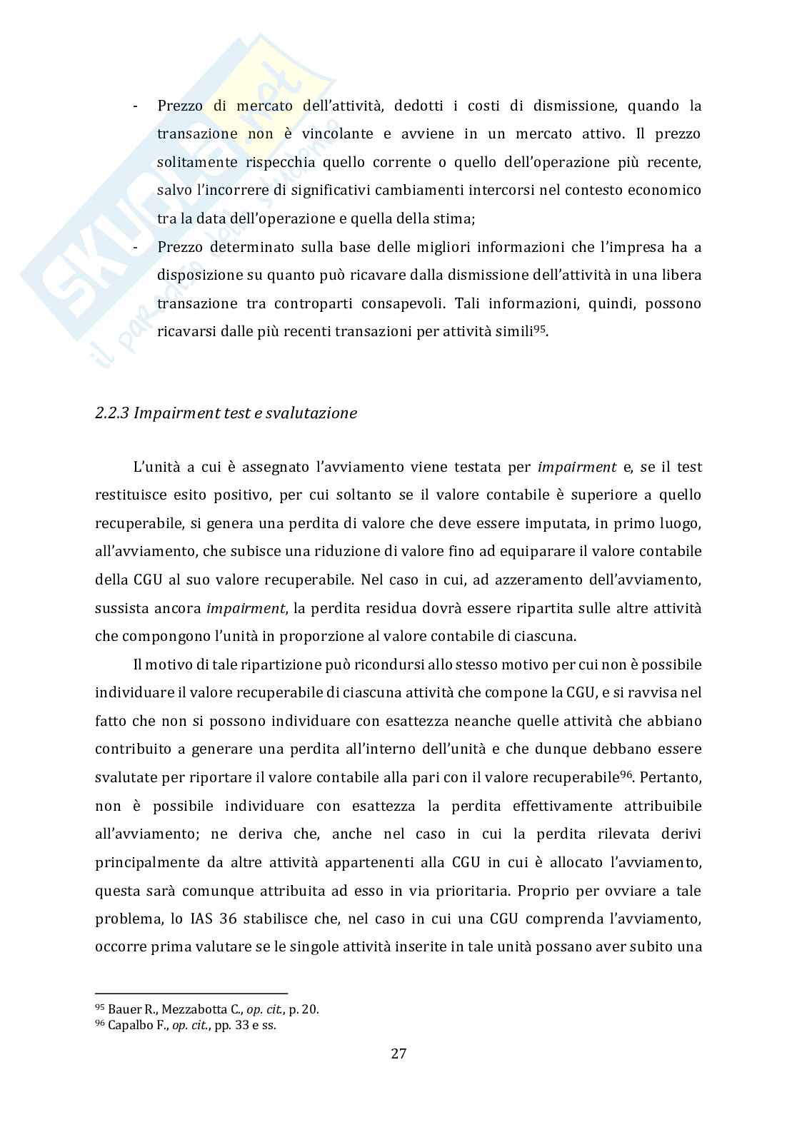 L'avviamento: valutazione e contabilizzazione dell’avviamento secondo i principi OIC e  IAS e gli effetti della loro applicazione su  un campione di aziende italiane del settore alimentare  Pag. 31