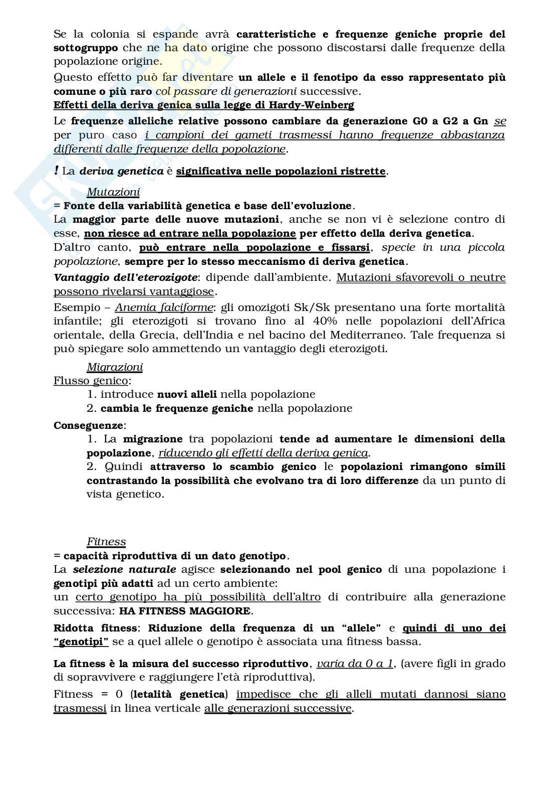 Genetica delle popolazioni Pag. 21