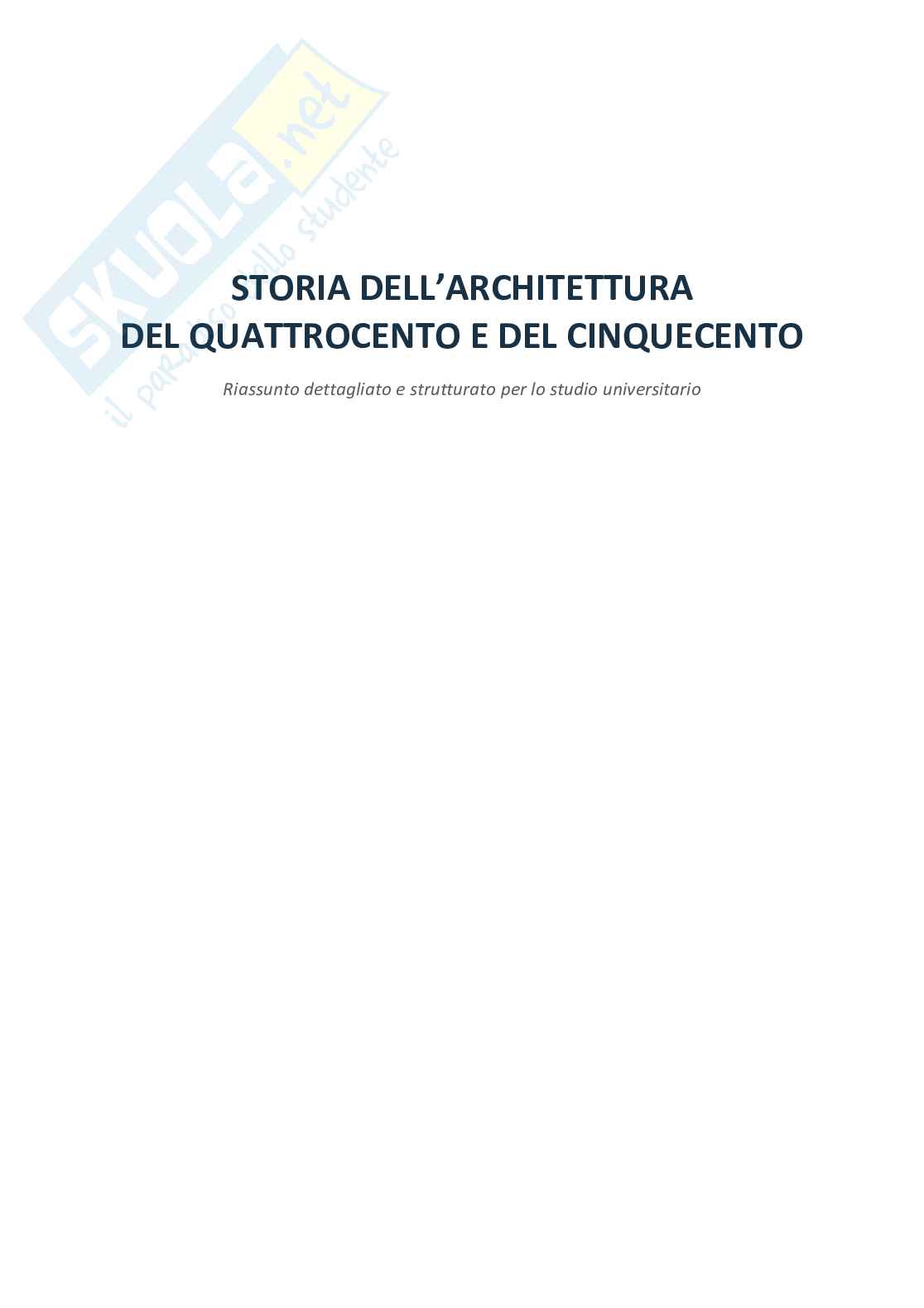 Riassunto esame Architettura e urbanistica, Prof. Ciapparelli Pier Luigi, libro consigliato Architettura del Rinascimento italiano, Frommel Pag. 1