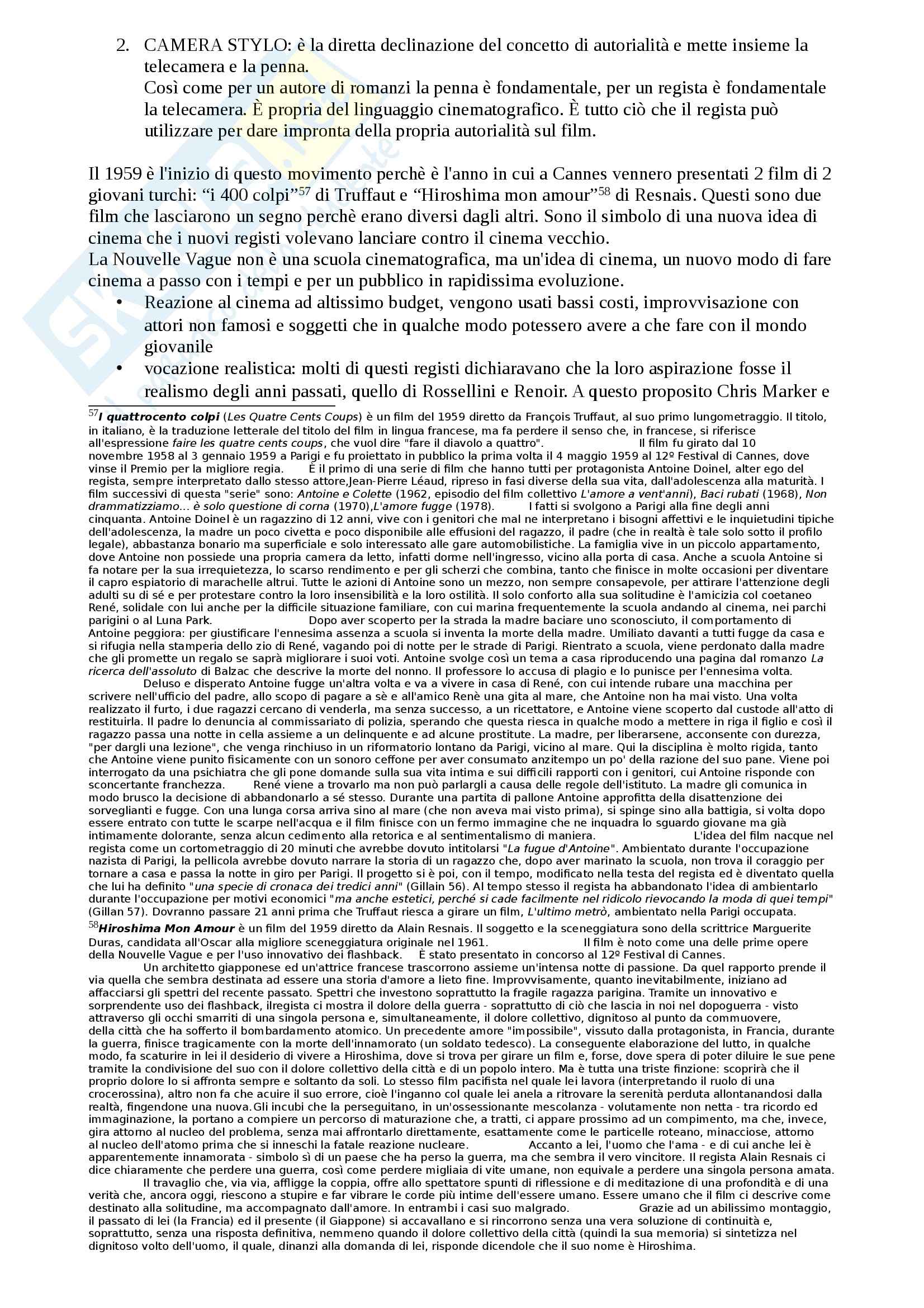 Storia e critica del cinema - Riassunto esame, prof. De Falco Pag. 41