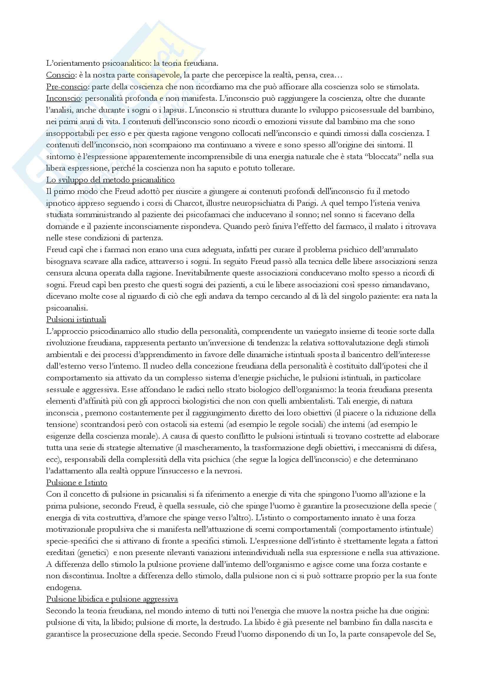 Teoria freudiana, Psicologia dello sviluppo Pag. 1