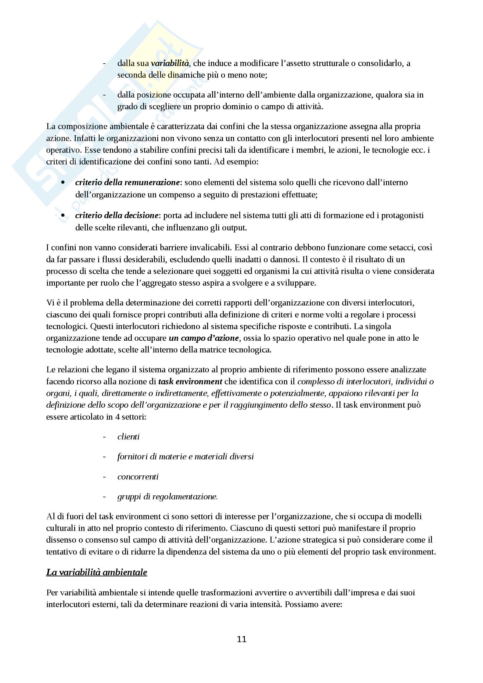 Riassunto esame Organizzazione Aziendale, prof. Cavaliere, libro consigliato Elementi di progettazione organizzativa e di programmazione del personale, D'Anna Pag. 11