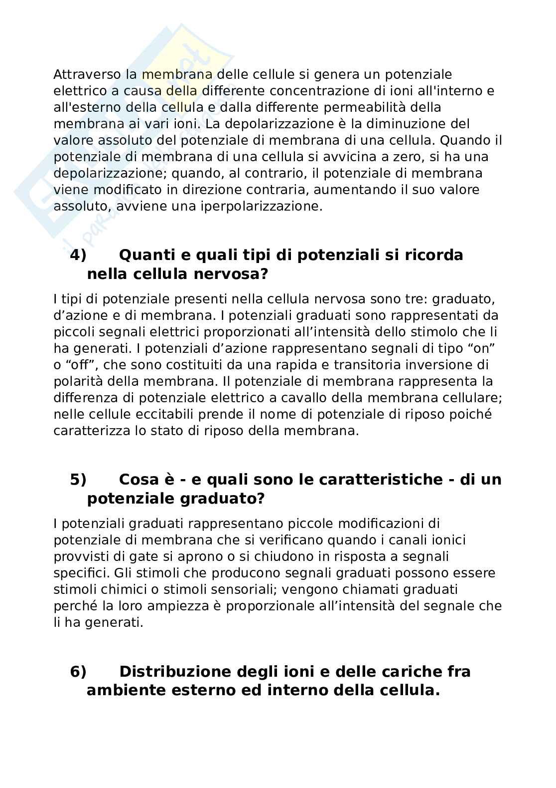 Domande aperte del Paniere di Fisiologia Pag. 2