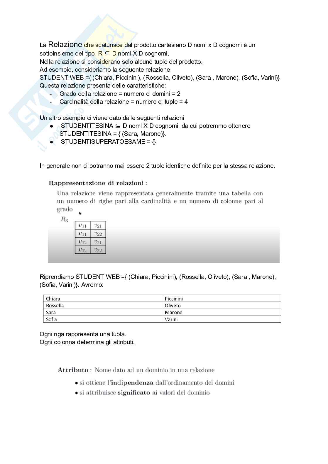 Appunti seconda lezione Sistemi informativi e basi dati Pag. 2