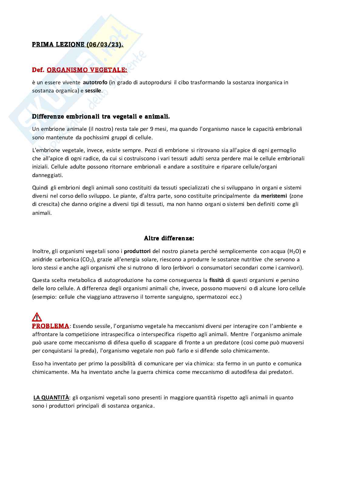 Appunti di Botanica generale   Pag. 1
