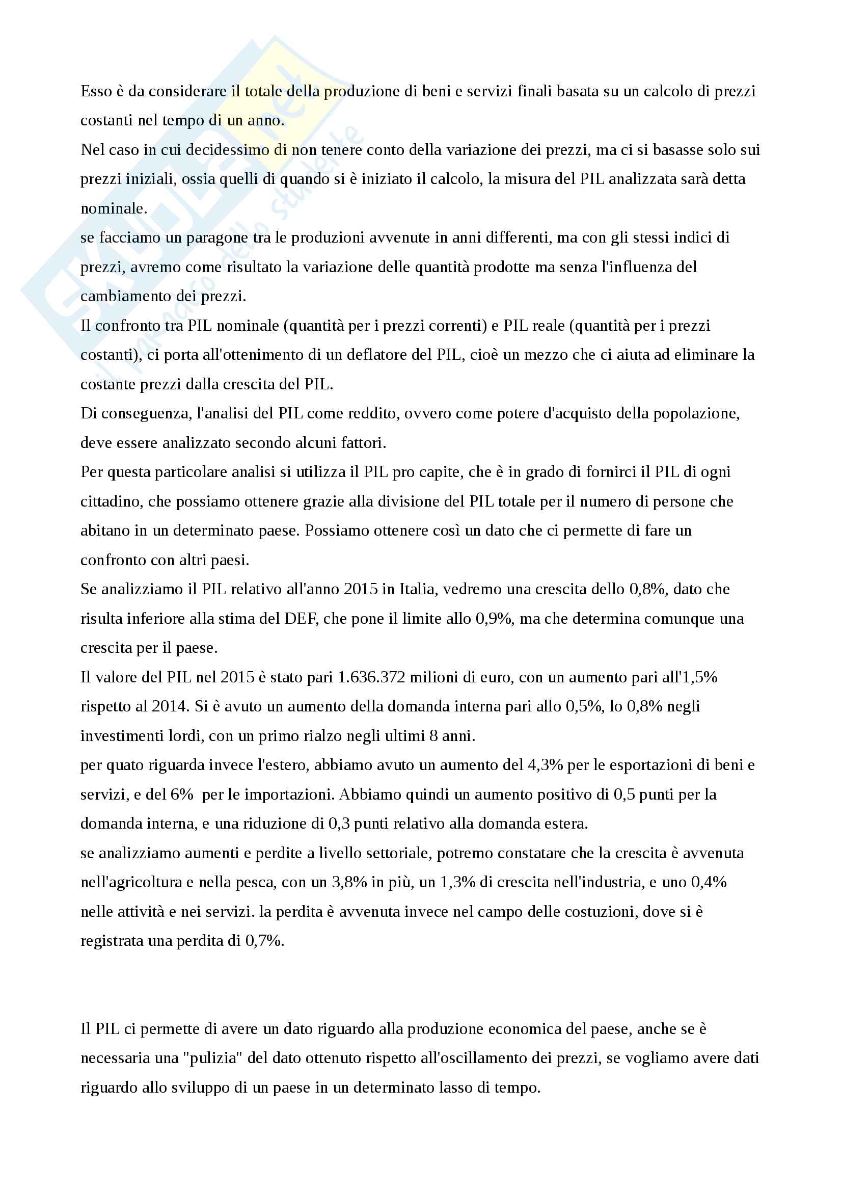 Analisi sul Pil dalla nascita alle ultime evoluzioni Pag. 6